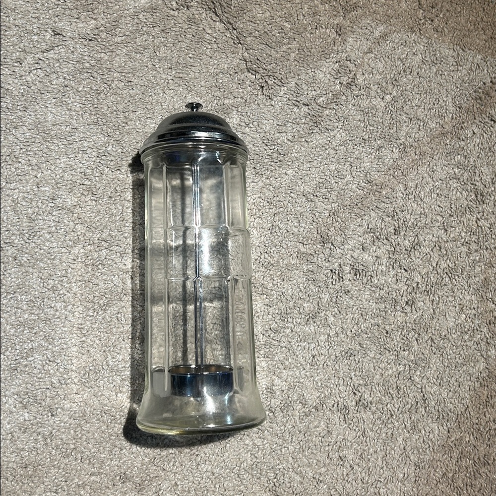 Clear Glass Vintage Straw Holder